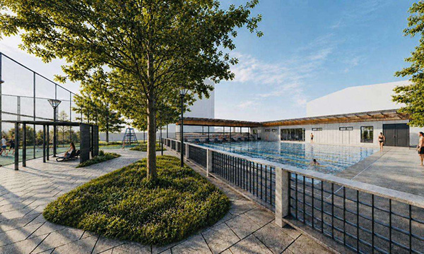 render ilustrativo de las mejoras a la piscina municipal de villa caceres