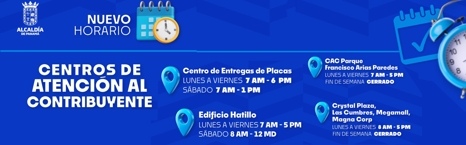 nuevos horarios en el mes de la patria